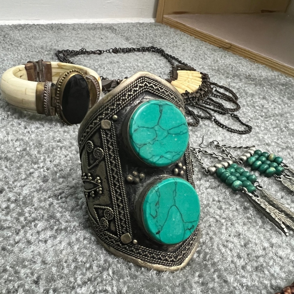 Turkish Turquoise Silver Bangle Bracelet Cuff